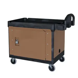 GRAINGER 480Z93 Mobile Cart Security Paneling, 35.9 x 20.1 x 24.5 Inch Size, Tan, Steel | CM9FZQ CA-01