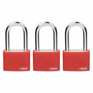 GRAINGER 48JR33 Lockout Padlock, Keyed Alike, Aluminum, Compact Body Body Size, Hardened Steel | CQ2KEW