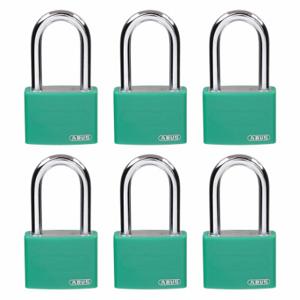 GRAINGER 48JR42 Lockout Padlock, Keyed Alike, Aluminum, Compact Body Body Size, Hardened Steel | CQ2KFB