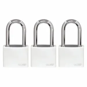 GRAINGER 48JR53 Lockout Padlock, Keyed Alike, Aluminum, Compact Body Body Size, Hardened Steel | CQ2KEN