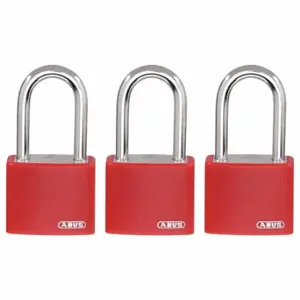 GRAINGER 48JR56 Lockout Padlock, Keyed Alike, Aluminum, Compact Body Body Size, Hardened Steel | CQ2KKU