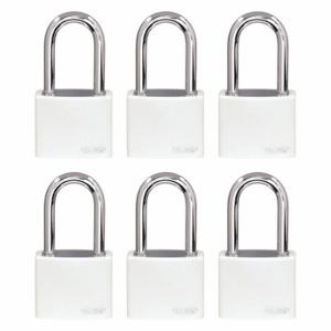 GRAINGER 48JR59 Lockout Padlock, Keyed Alike, Aluminum, Compact Body Body Size, Hardened Steel | CQ2KFL