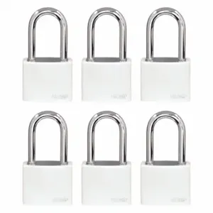 GRAINGER 48JR59 Lockout Padlock, Keyed Alike, Aluminum, Compact Body Body Size, Hardened Steel | CQ2KFL