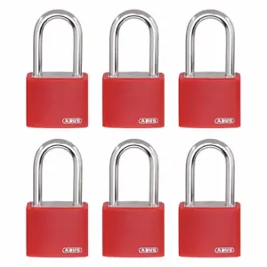 GRAINGER 48JR62 Lockout Padlock, Keyed Alike, Aluminum, Compact Body Body Size, Hardened Steel | CQ2KEP