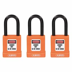 GRAINGER 48JR73 Lockout Padlock, Keyed Alike, Aluminum, Compact Body Body Size, Hardened Steel | CQ2KFD