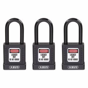 GRAINGER 48JR74 Lockout Padlock, Keyed Alike, Aluminum, Compact Body Body Size, Hardened Steel | CR3DKM