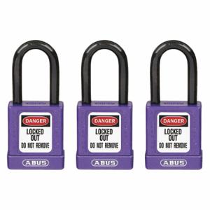 GRAINGER 48JR76 Lockout Padlock, Keyed Alike, Aluminum, Compact Body Body Size, Hardened Steel | CQ2KFP