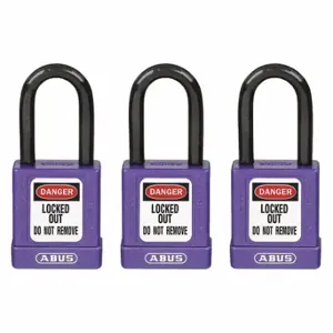 GRAINGER 48JR76 Lockout Padlock, Keyed Alike, Aluminum, Compact Body Body Size, Hardened Steel | CQ2KFP