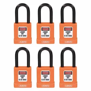 GRAINGER 48JR78 Lockout Padlock, Keyed Alike, Aluminum, Compact Body Body Size, Hardened Steel | CQ2KET