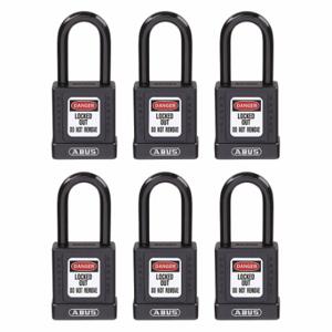 GRAINGER 48JR79 Lockout Padlock, Keyed Alike, Aluminum, Compact Body Body Size, Hardened Steel | CQ2KFM