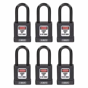 GRAINGER 48JR79 Lockout Padlock, Keyed Alike, Aluminum, Compact Body Body Size, Hardened Steel | CQ2KFM