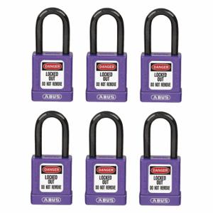 GRAINGER 48JR81 Lockout Padlock, Keyed Alike, Aluminum, Compact Body Body Size, Hardened Steel | CQ2KFN