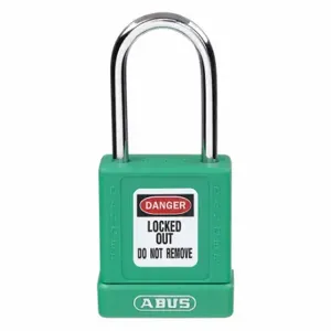 GRAINGER 48JR86 Lockout Padlock, Keyed Different, Aluminum, Compact Body Body Size, Hardened Steel | CQ2KLJ