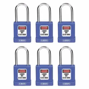 GRAINGER 48JR93 Lockout Padlock, Keyed Different, Aluminum, Compact Body Body Size, Hardened Steel | CQ2KHT