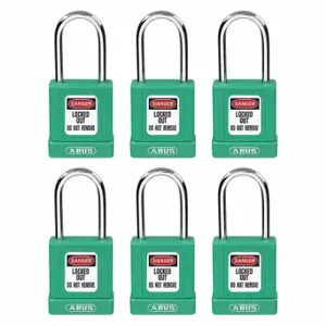 GRAINGER 48JR95 Lockout Padlock, Keyed Different, Aluminum, Compact Body Body Size, Hardened Steel | CQ2KHV