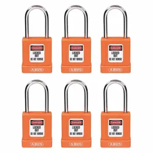 GRAINGER 48JR96 Lockout Padlock, Keyed Different, Aluminum, Compact Body Body Size, Hardened Steel | CQ2KHX