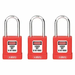 GRAINGER 48JT02 Lockout Padlock, Keyed Alike, Aluminum, Std Body Body Size, Hardened Steel, Std | CQ2KGP