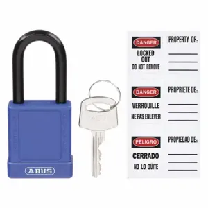 GRAINGER 48JT03 Lockout Padlock, Keyed Alike, Aluminum, Std Body Body Size, Hardened Steel, Std | CQ2KGG