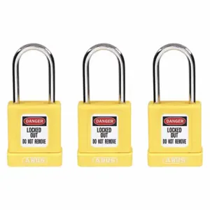 GRAINGER 48JT04 Lockout Padlock, Keyed Alike, Aluminum, Std Body Body Size, Hardened Steel, Std | CQ2KLF