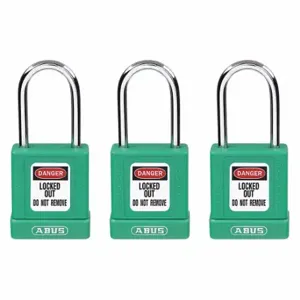 GRAINGER 48JT05 Lockout Padlock, Keyed Alike, Aluminum, Std Body Body Size, Hardened Steel, Std | CQ2KHG