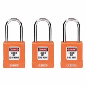 GRAINGER 48JT06 Lockout Padlock, Keyed Alike, Aluminum, Std Body Body Size, Hardened Steel, Std | CQ2KHF