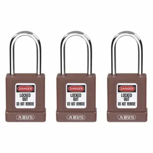 GRAINGER 48JT08 Lockout Padlock, Keyed Alike, Aluminum, Std Body Body Size, Hardened Steel, Std | CQ2KGJ