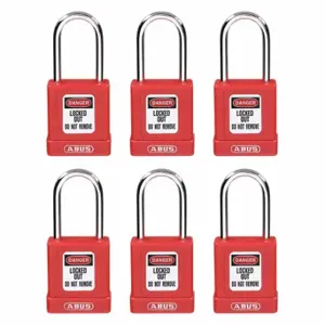 GRAINGER 48JT11 Lockout Padlock, Keyed Alike, Aluminum, Std Body Body Size, Hardened Steel, Std | CQ2KFY