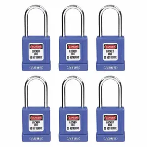 GRAINGER 48JT12 Lockout Padlock, Keyed Alike, Aluminum, Std Body Body Size, Hardened Steel, Std | CQ2KHD