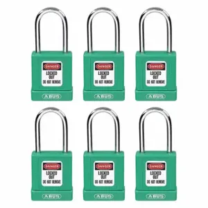 GRAINGER 48JT14 Lockout Padlock, Keyed Alike, Aluminum, Std Body Body Size, Hardened Steel, Std | CQ2KFT