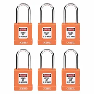 GRAINGER 48JT15 Lockout Padlock, Keyed Alike, Aluminum, Std Body Body Size, Hardened Steel, Std | CQ2KKY