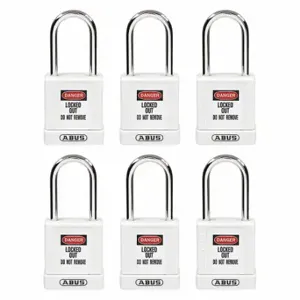 GRAINGER 48JT19 Lockout Padlock, Keyed Alike, Aluminum, Std Body Body Size, Hardened Steel, Std | CQ2KFU