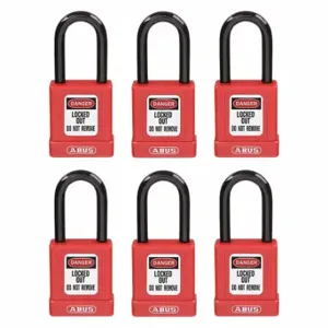 GRAINGER 48JT59 Lockout Padlock, Keyed Alike, Aluminum, Std Body Body Size, Hardened Steel, Std | CQ2KFV