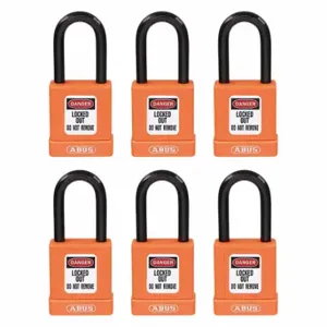 GRAINGER 48JR67 Lockout Padlock, Keyed Different, Aluminum, Std Body Body Size, Hardened Steel | CQ2KKJ