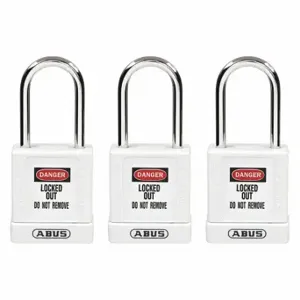 GRAINGER 48JT58 Lockout Padlock, Keyed Alike, Aluminum, Std Body Body Size, Hardened Steel, Std | CQ2KHE