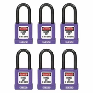 GRAINGER 48JT48 Lockout Padlock, Keyed Different, Aluminum, Std Body Body Size, Hardened Steel | CQ2KJU