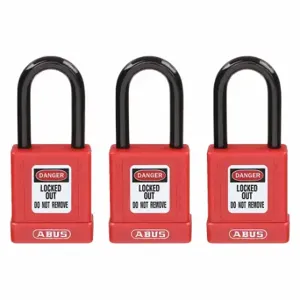 GRAINGER 48JT50 Lockout Padlock, Keyed Alike, Aluminum, Long Body Body Size, Hardened Steel, Std | CQ2KFR