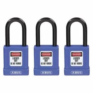 GRAINGER 48JT51 Lockout Padlock, Keyed Alike, Aluminum, Std Body Body Size, Hardened Steel, Std | CQ2KGQ