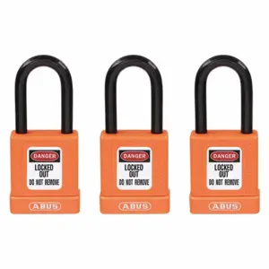 GRAINGER 48JT54 Lockout Padlock, Keyed Alike, Aluminum, Std Body Body Size, Hardened Steel, Std | CQ2KHA