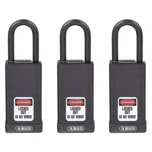 GRAINGER 48JT55 Lockout Padlock, Keyed Alike, Aluminum, Std Body Body Size, Hardened Steel, Std | CQ2KGE