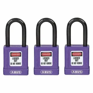 GRAINGER 48JT57 Lockout Padlock, Keyed Alike, Aluminum, Std Body Body Size, Hardened Steel, Std | CQ2KHB