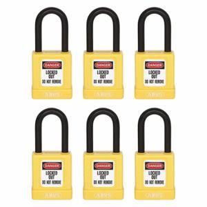 GRAINGER 48JR66 Lockout Padlock, Keyed Different, Aluminum, Std Body Body Size, Hardened Steel | CQ2KKX