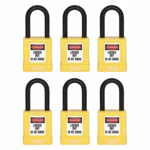 GRAINGER 48JR66 Lockout Padlock, Keyed Different, Aluminum, Std Body Body Size, Hardened Steel | CQ2KKX