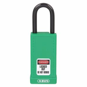 GRAINGER 48JT76 Lockout Padlock, Keyed Different, Aluminum, Long Body Body Size, Hardened Steel | CQ2KJL