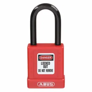 GRAINGER 48JT74 Lockout Padlock, Keyed Different, Aluminum, Long Body Body Size, Hardened Steel | CQ2KLH