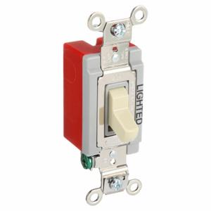 GRAINGER 4901GLI Illuminated Wall Switch, Toggle Switch, Single Pole, Ivory, 20 A, Screw Terminals | CP9EDE 49YZ60
