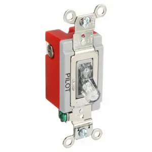 GRAINGER 4901PLC120 Pilot Light Wall Switch, Toggle Switch, Single Pole, Clear, 20 A Terminals Terminals | CP9EDG 49YZ62