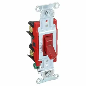 GRAINGER 4902BRED Wall Switch, Toggle Switch, Double Pole, Red, 20 A, Screw Terminals, Screw Terminals | CP9EGX 52HE65