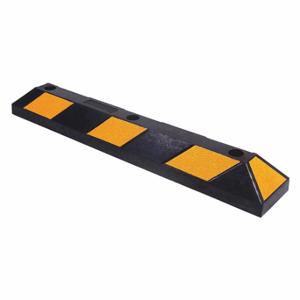 GRAINGER 490W86 Parking Curb, Rubber, 3 ft Length, 6 Inch Width, 4 Inch Height, Black/Yellow | CQ3PDE