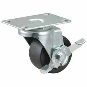 GRAINGER 493W79 Standard Plate Caster, Swivel, Polyolefin, 175 lb, 2 1/2 Inch Wheel Diameter | CE9FLV