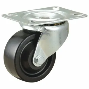 GRAINGER 493W80 Standard Plate Caster, Swivel, Phenolic, 225 lb, 3 Inch Wheel Diameter | CE9FLZ